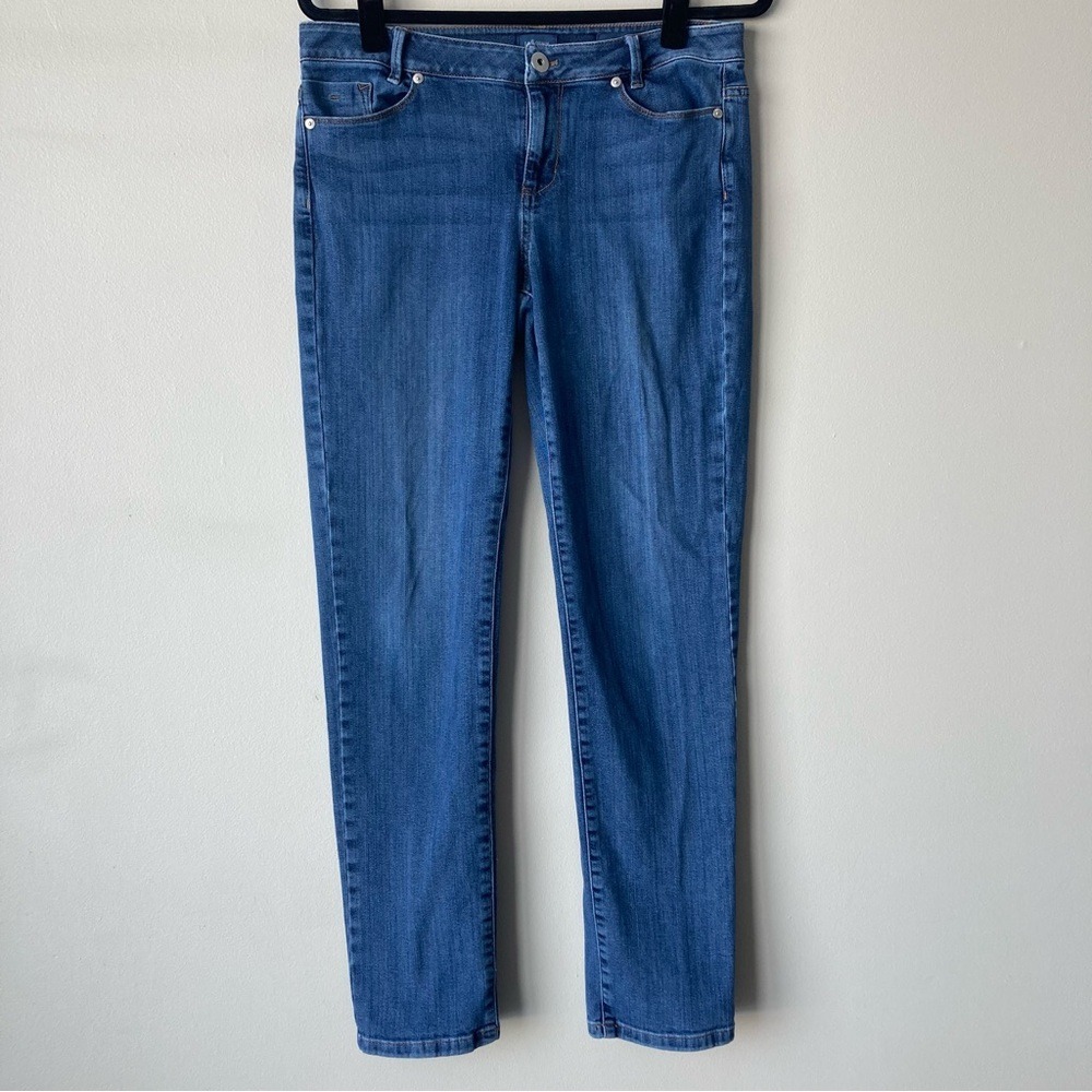 J Jill‎ Blue Skinny Jeans Medium Wash Five Pocket Stretch Denim Pants Size 6